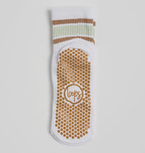 Indlæs billede til gallerivisning Reformer strømper - hvid med beige/ mint striber gauasha.com
