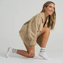 Indlæs billede til gallerivisning Reformer strømper - hvid med beige/ mint striber gauasha.com