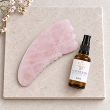 Indlæs billede til gallerivisning Body Gua Sha Kit inkl. naturlig olie - Rosakvarts gauasha.com