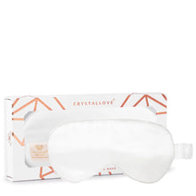 Indlæs billede til gallerivisning Crystallove silke sovemaske - ivory- 100 % silke øjenmaske gauasha.com