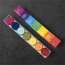 Indlæs billede til gallerivisning Chakra meditationslys - store 5,5 cm fyrfadslys med dufte gauasha.com
