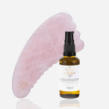 Indlæs billede til gallerivisning Body Gua Sha Kit - Rosakvarts - med hybenkerneolie gauasha.com
